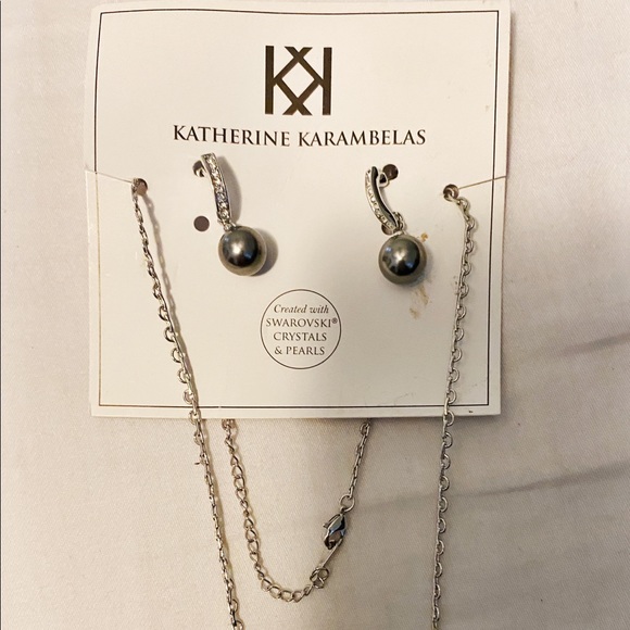 katherine karambelas pearl and Swarovski crystal set - Picture 2 of 2